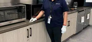 Professional breakroom cleaning service in a commercial office